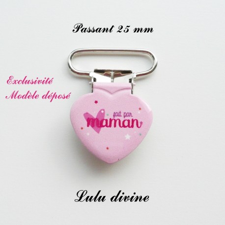 Pince coeur 25 mm : Fait par maman (rosecoeur)