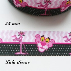 Ruban gros grain blanc zébré noir Tête Hello kitty de différente couleur 25 mm Ruban gros grain blanc zébré noir Tête Hello kitty de différente couleur 25 mm
