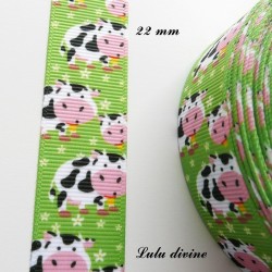 Ruban gros grain jaune Cirque Lion Clown Singe Ballon de 22 mm vendu au mètre