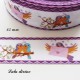 Ruban blanc Bord violet Oiseaux sur une branche Lettre d'amour de 25 mm