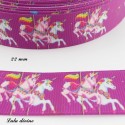 Ruban violet Carousel Chevaux de 22 mm