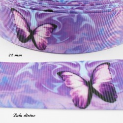 Ruban parme & violet Papillon ton violet de 22 mm