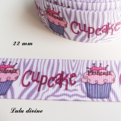 Ruban zébré blanc et parme Gateau cupcake de 22 mm