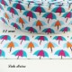 Ruban blanc Parapluie bleu/orange & Turquoise/fuchsia de 22 mm