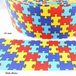 Ruban puzzle multicolore de 38 mm