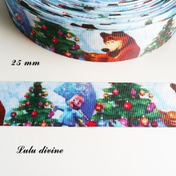Ruban Masha & l'ours Michka à Noël de 25 mm