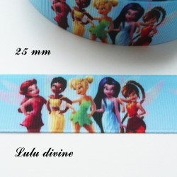 Ruban bleu - La fée clochette & ses amies - corp entier de 25 mm