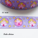 Ruban violet Petite Princesse en médaillon de 25 mm