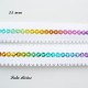 Ruban blanc bord dentelé ligne paillette ronde multicolore de 22 mm