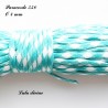 Paracorde 4 mm : Turquoise Blanc