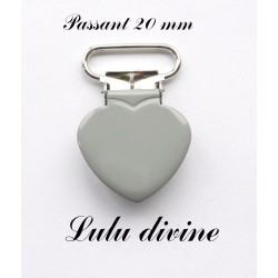 Pince cœur 20 mm Grise