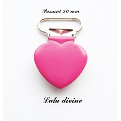 Pince cœur 20 mm Fuchsia