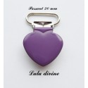 Pince cœur 20 mm Violet