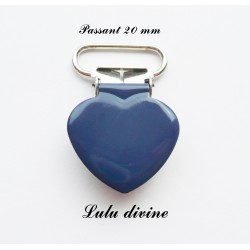Pince coeur 20 mm Bleu marine