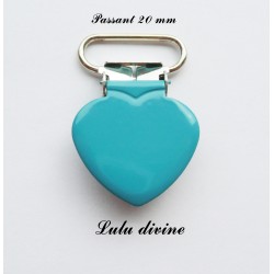 Pince cœur turquoise