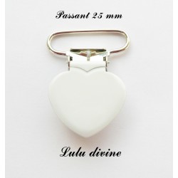 Pince coeur 25 mm Blanche