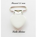 Pince coeur 25 mm Blanche