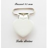 Pince coeur 25 mm Blanche