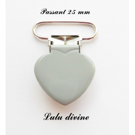 Pince coeur 25 mm Grise