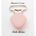 Pince coeur 25 mm Rose clair