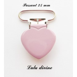 Pince coeur 25 mm Vieux rose