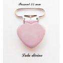 Pince coeur 25 mm Vieux rose