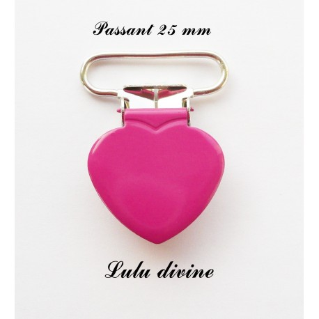 Pince coeur 25 mm Rose