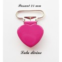 Pince coeur 25 mm Rose