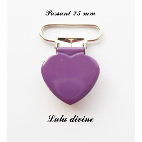 Pince coeur 25 mm Violet