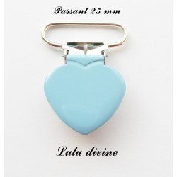 Pince coeur 25 mm Bleu clair