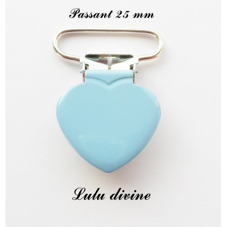 Pince coeur 25 mm Bleu clair