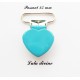 Pince coeur 25 mm Turquoise