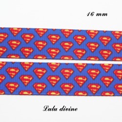 Ruban bleu Super héros, mini Logo Superman de 16 mm