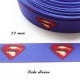 Ruban gros grain bleu Logo Superman de 22 mm