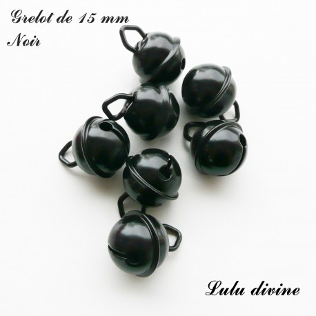 Clochette / Grelot de 15 mm : Noir