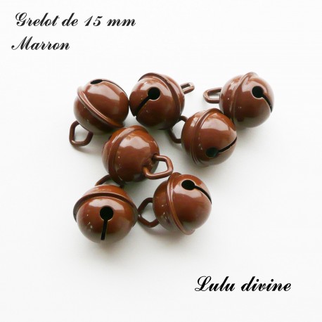 Clochette / Grelot de 15 mm : Marron