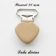 Pince coeur 20 mm Beige