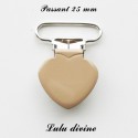 Pince coeur 25 mm Beige