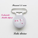 Pince ronde 25 mm : Little girl (grise Bulle Petite fille)