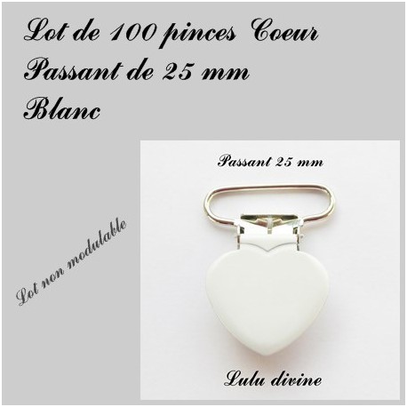 100 pinces coeur 25 mm 