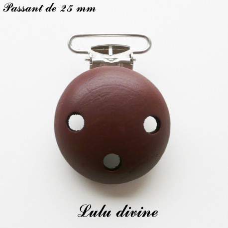 1 ATTACHE TETINE PINCE CLIP EN BOIS LUNE 45 MM ENFANT BEBE NEUF