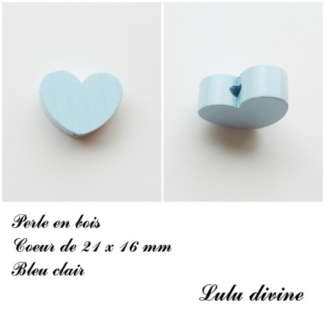 Perle en bois Coeur 21 x 16 mm 