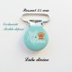 Pince ronde 25 mm : Petit prince (turquoise Couronne)