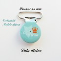 Pince ronde 25 mm : Petit prince (turquoise Couronne)