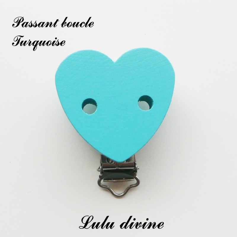 Pince / Clip en silicone, attache tétine, passant, Coeur