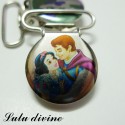 Pince 25 mm : Blanche neige & son prince