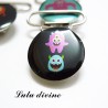Pince 25 mm : Noire 2 Petits monstres rigolo