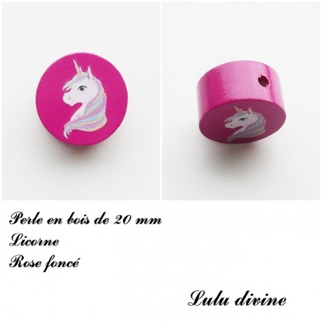 Perle en bois Licorne