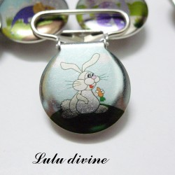 Pince 25 mm : Lapin blanc Alice au pays des merveilles