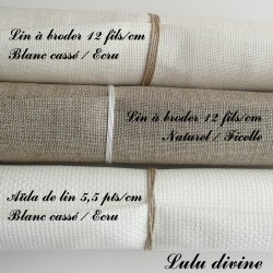 Lot de 3 coupons Lin & aïda de lin